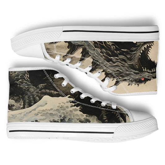 Godzilla High Tops - Rave Shoes with Monster Art Print