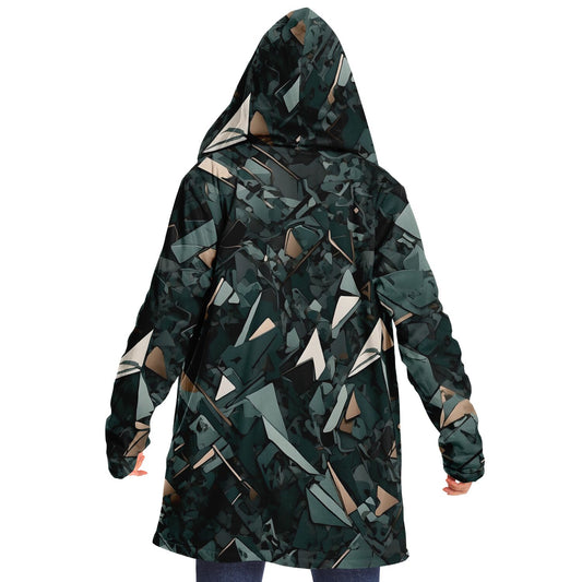 Modern Camo Hooded Cloak - Durable Fleece Cloak with Abstract Camo Pattern