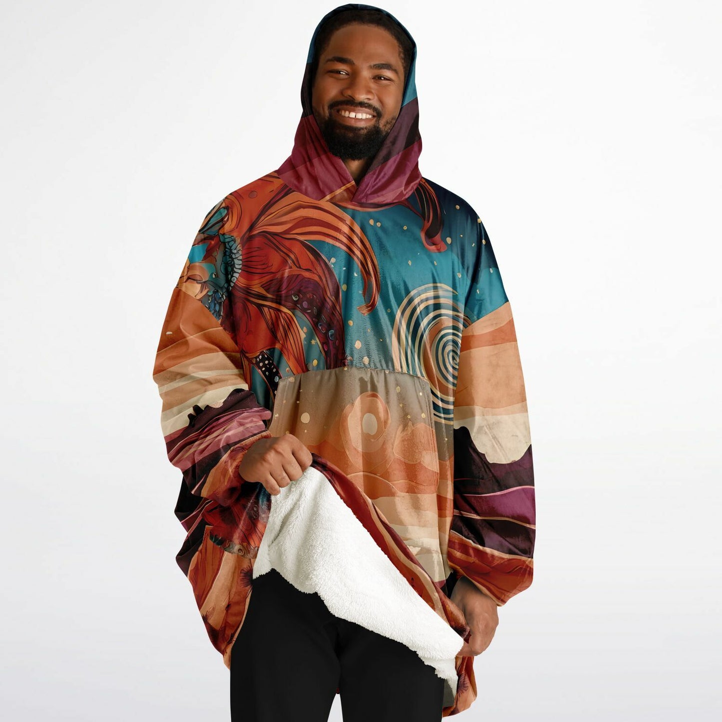 Boho Desert Snug Hoodie - Festival Fleece Wearable Blanket - Essentials Hoodie