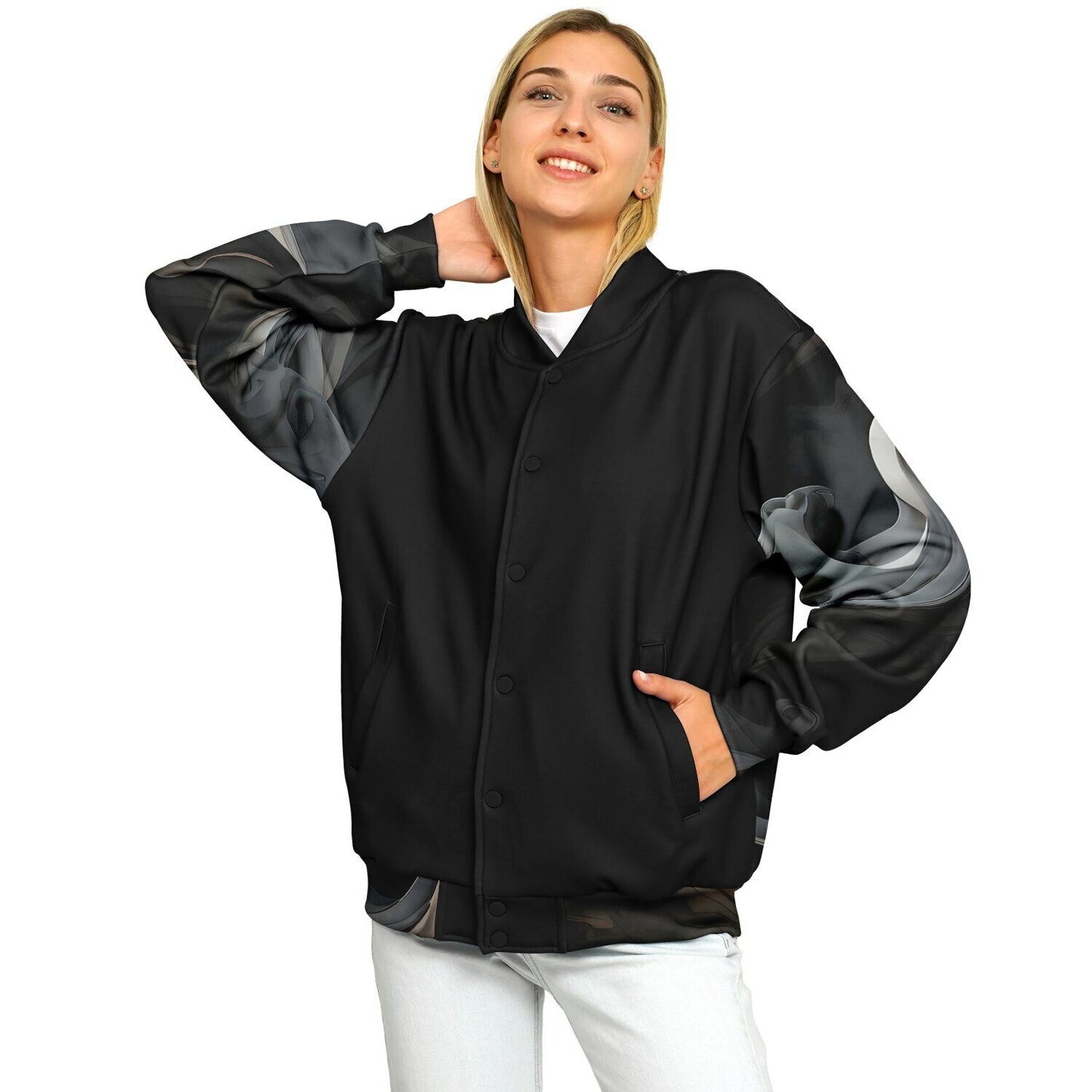 Charcoal Smoke Baseball Jacket