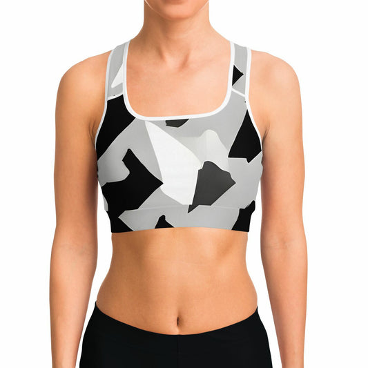 Geometric Triangle Print Sports Bra