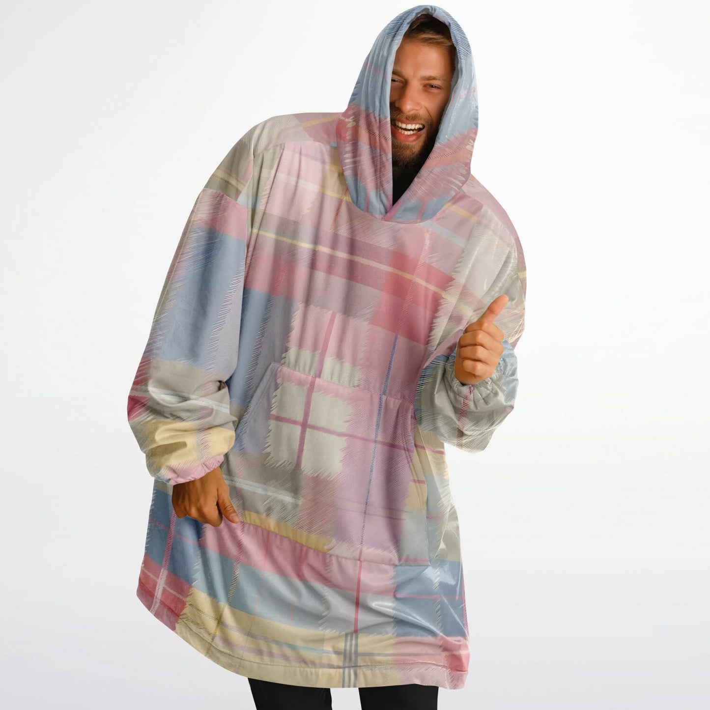 Pastel Tartan Snug Hoodie - Fleece Hoodie - Essential Hoodie