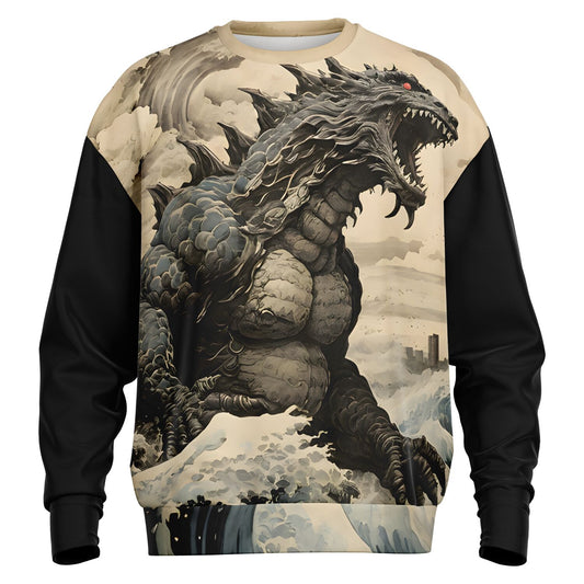 Godzilla Sweatshirt - Comfortable and Thick with Monster Art in Anime Fashion