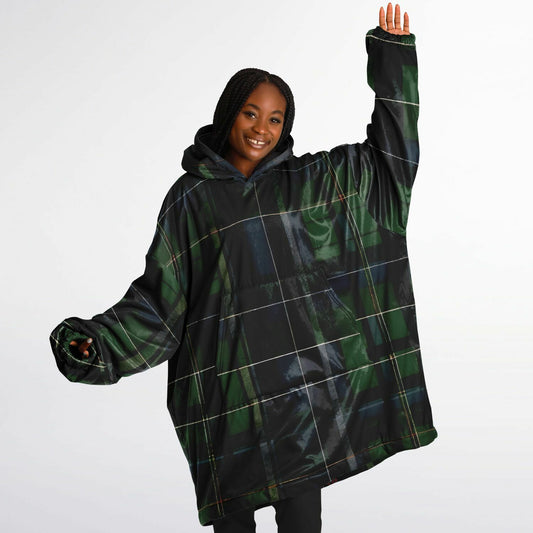 Green Tartan Snug Hoodie - Fleece Hoodie - Essential Hoodie