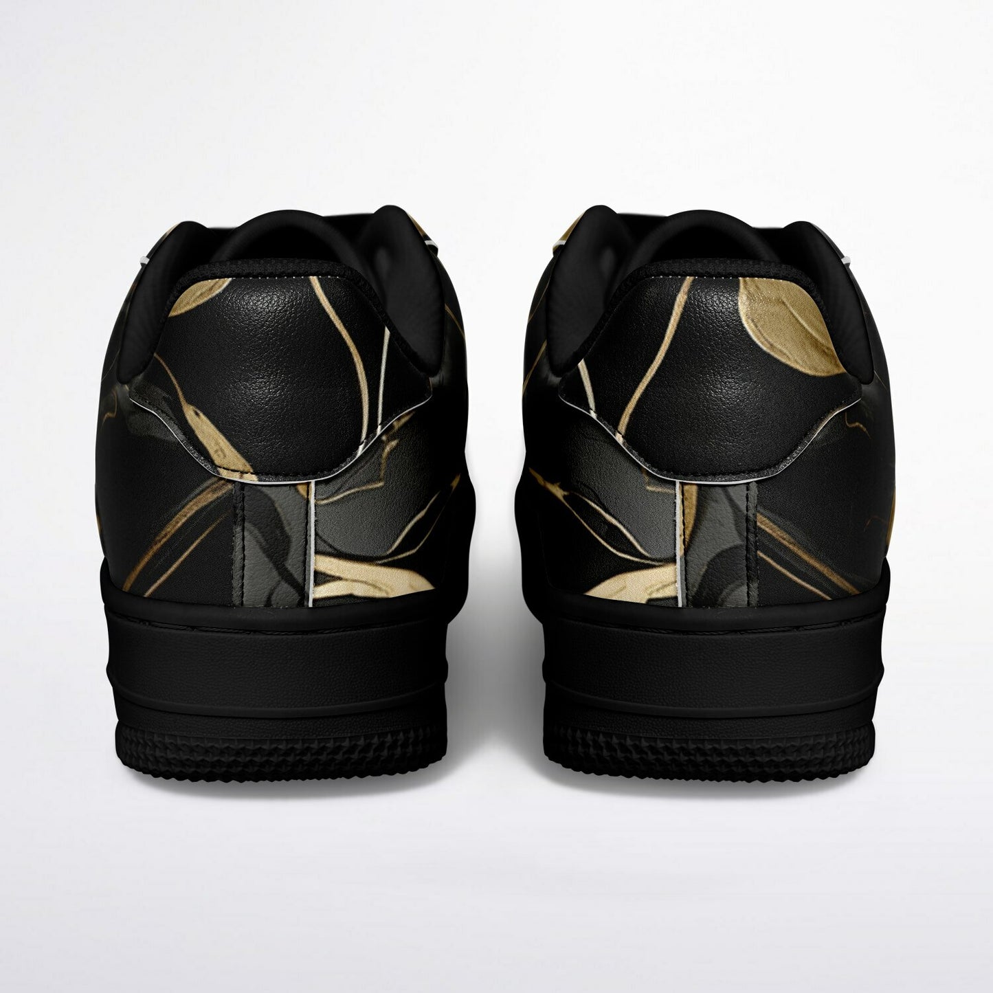 Black & Gold Marble Festival Shoes - Rave Shoes with Durability in Abstract Marble Pattern
