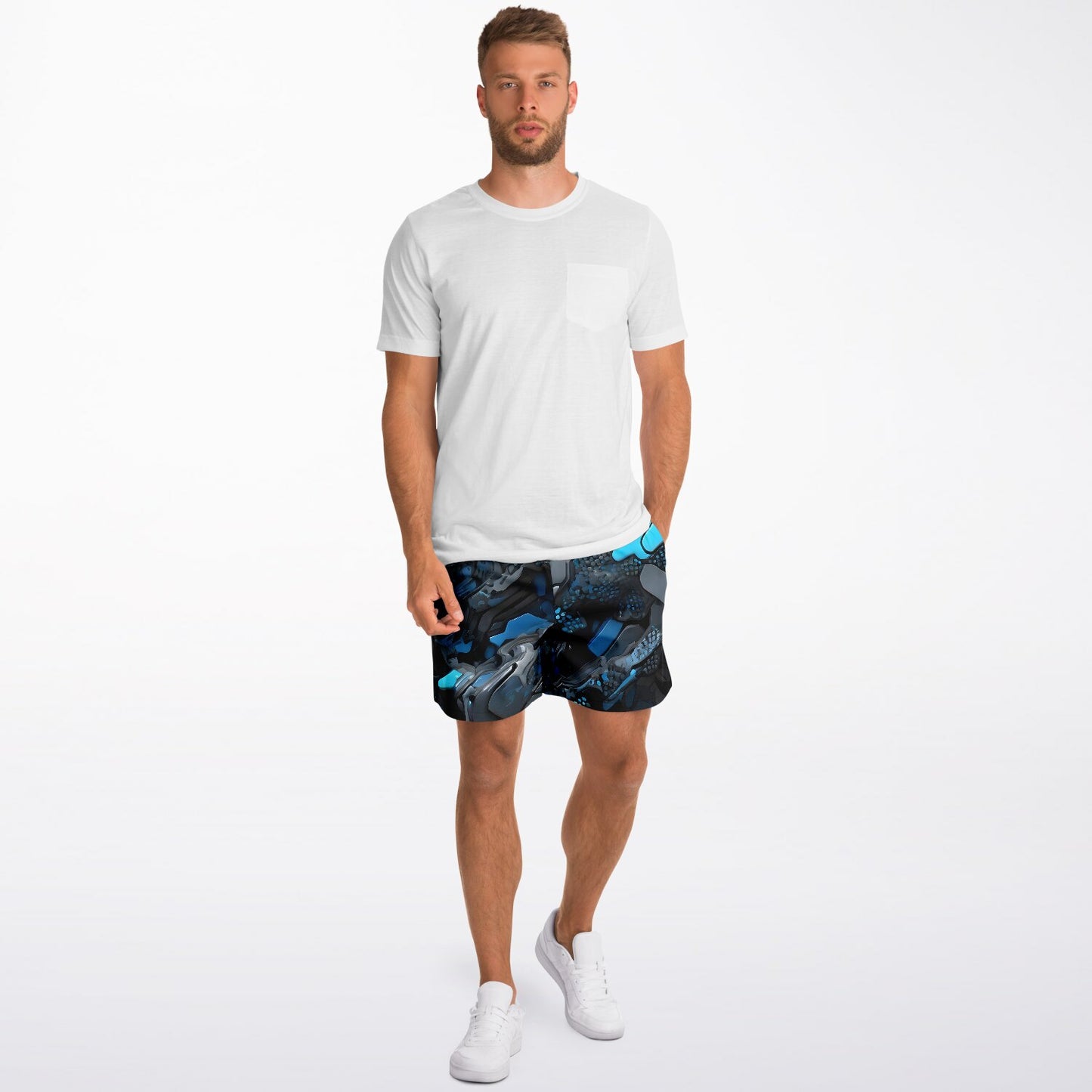 Blue Camo Athletic Shorts