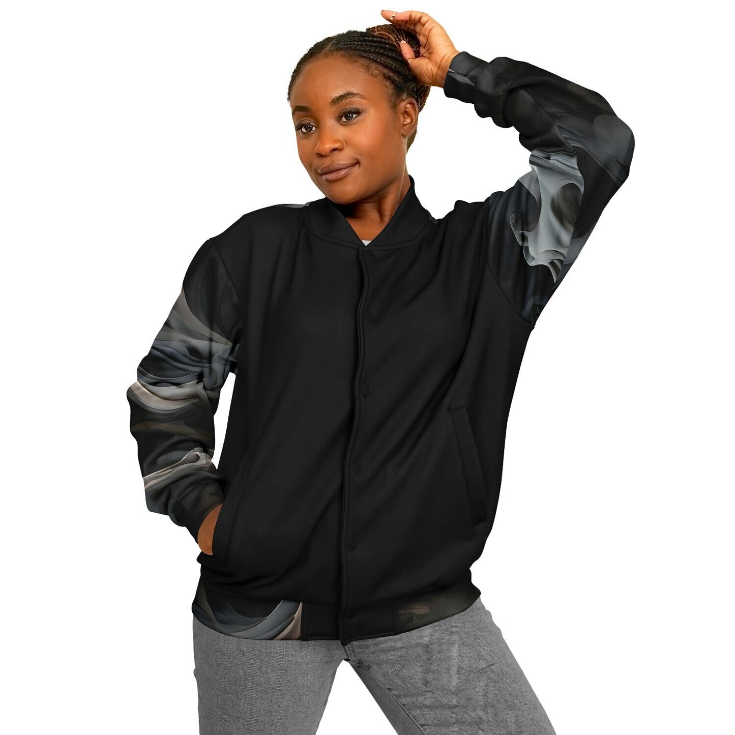 Charcoal Smoke Baseball Jacket
