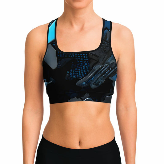 Blue Camo Sports Bra