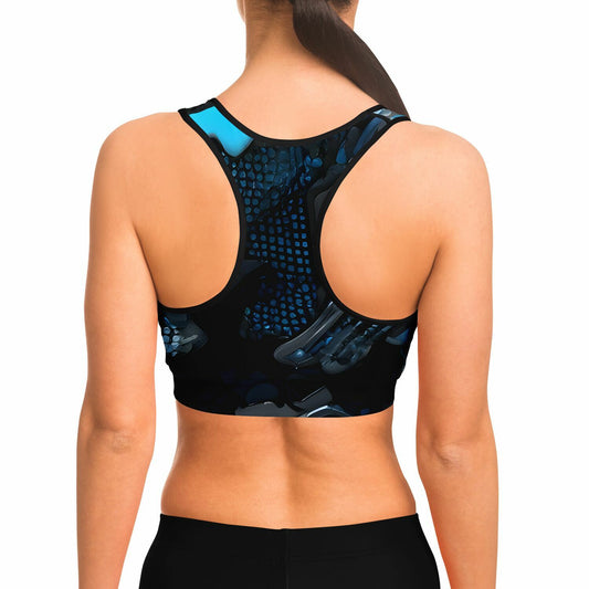 Blue Camo Sports Bra