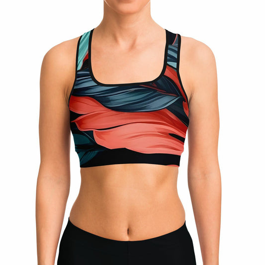 Tropical Leaves Sports Bra