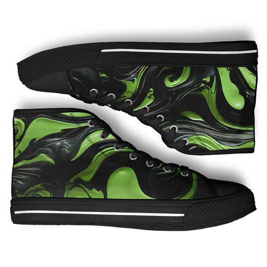 Green Swirls High Tops - Rave Shoes with A Bold Style and All-Day Comfort