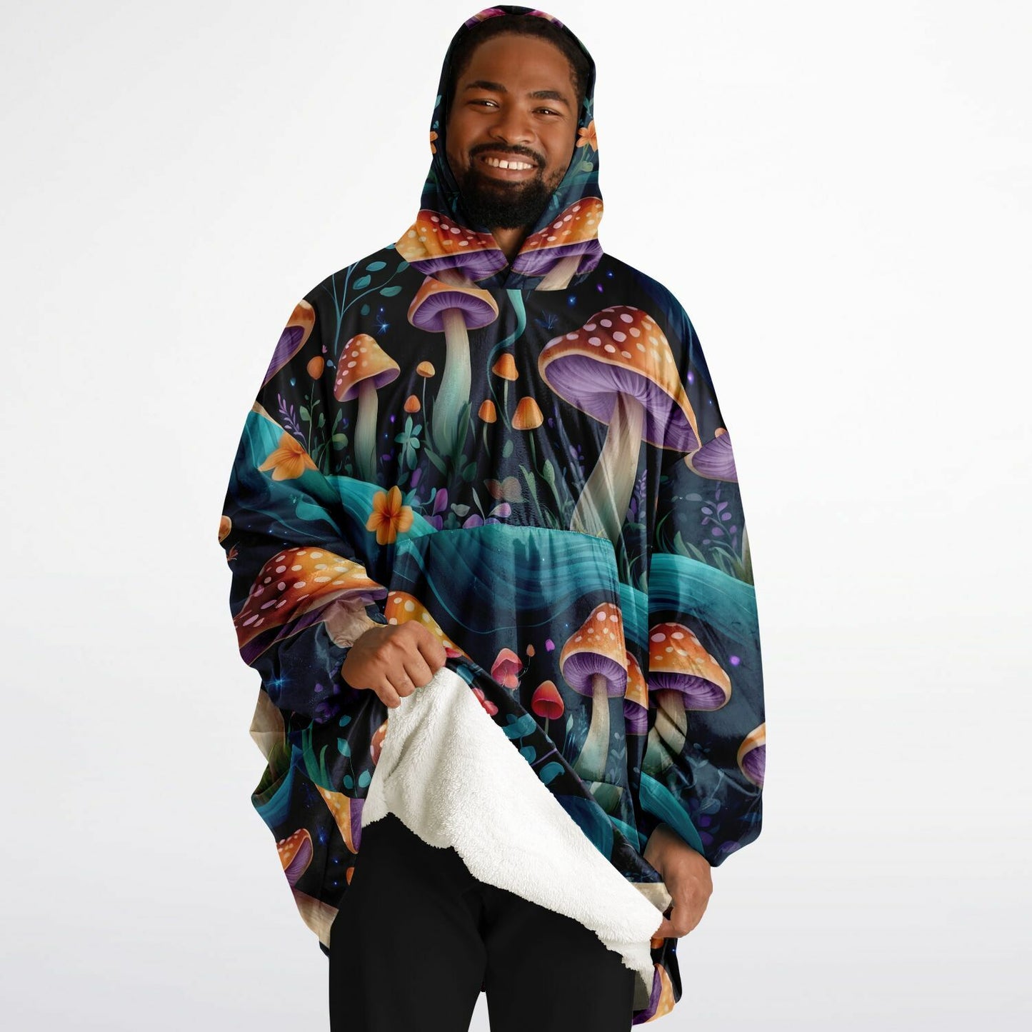 Magical Shrooms Snug Hoodie - Festival Fleece Wearable Blanket - Essentials Hoodie