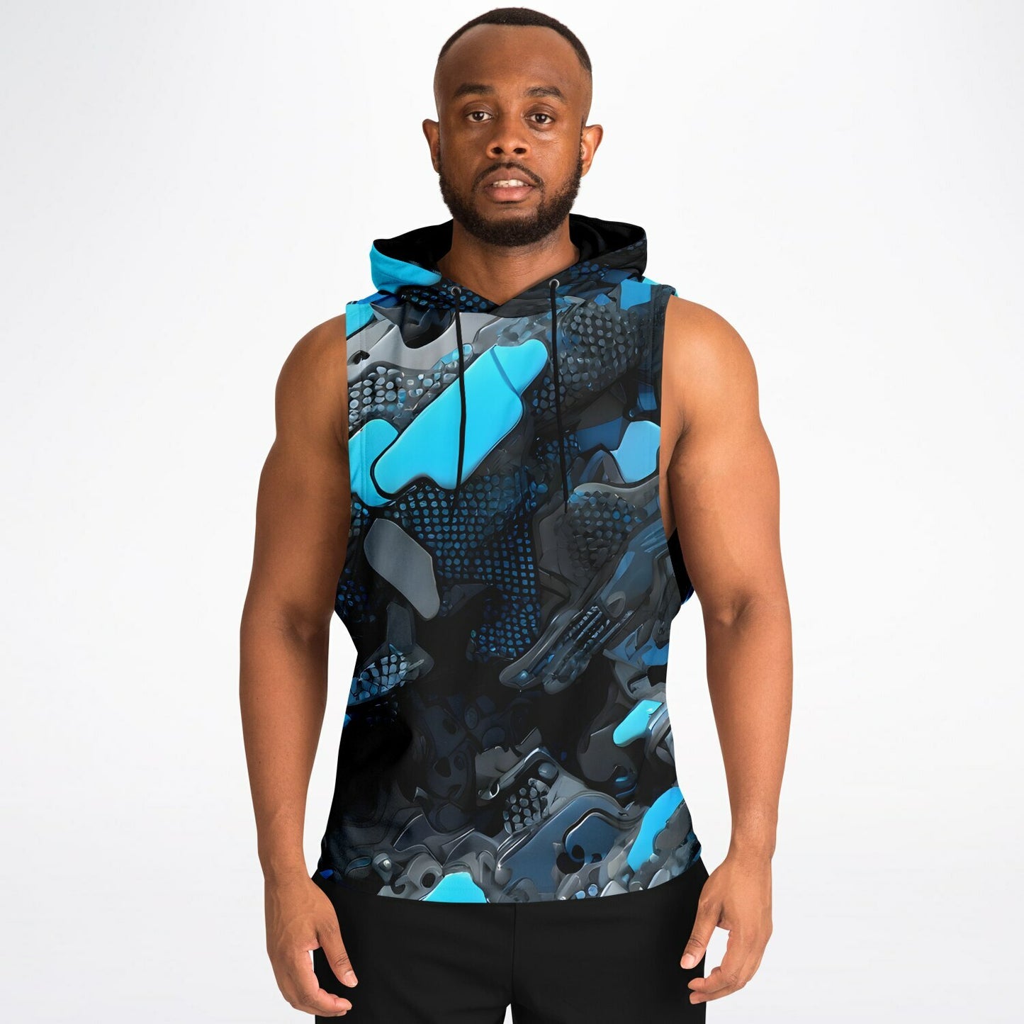 Blue Camo Drop Armhole Hoodie