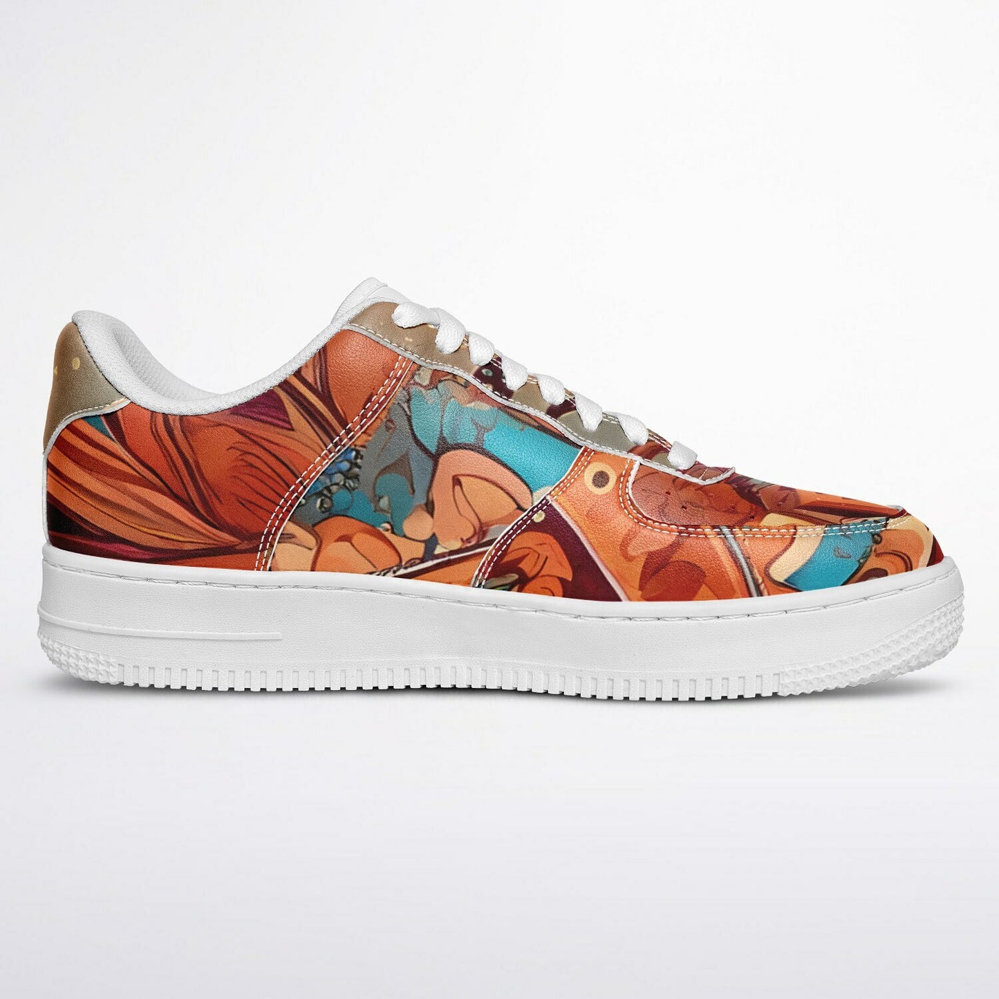 Boho Sunflower Festival Trainers - Rave Shoes with Bright Abstract Pattern