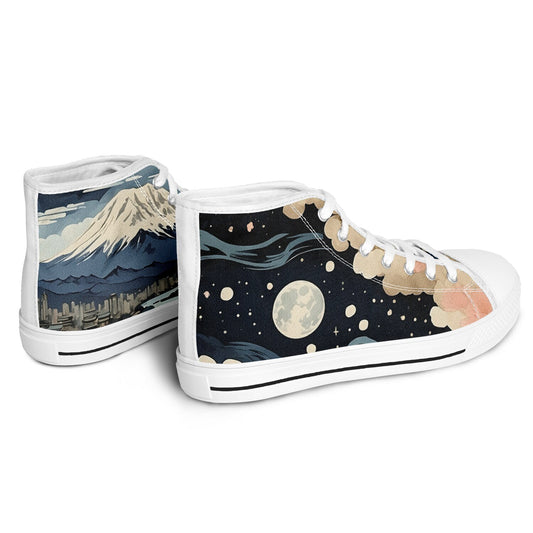 Kyoto Fantasy High Tops - Fashion Sneakers with Japanese Anime Art Rave Shoes
