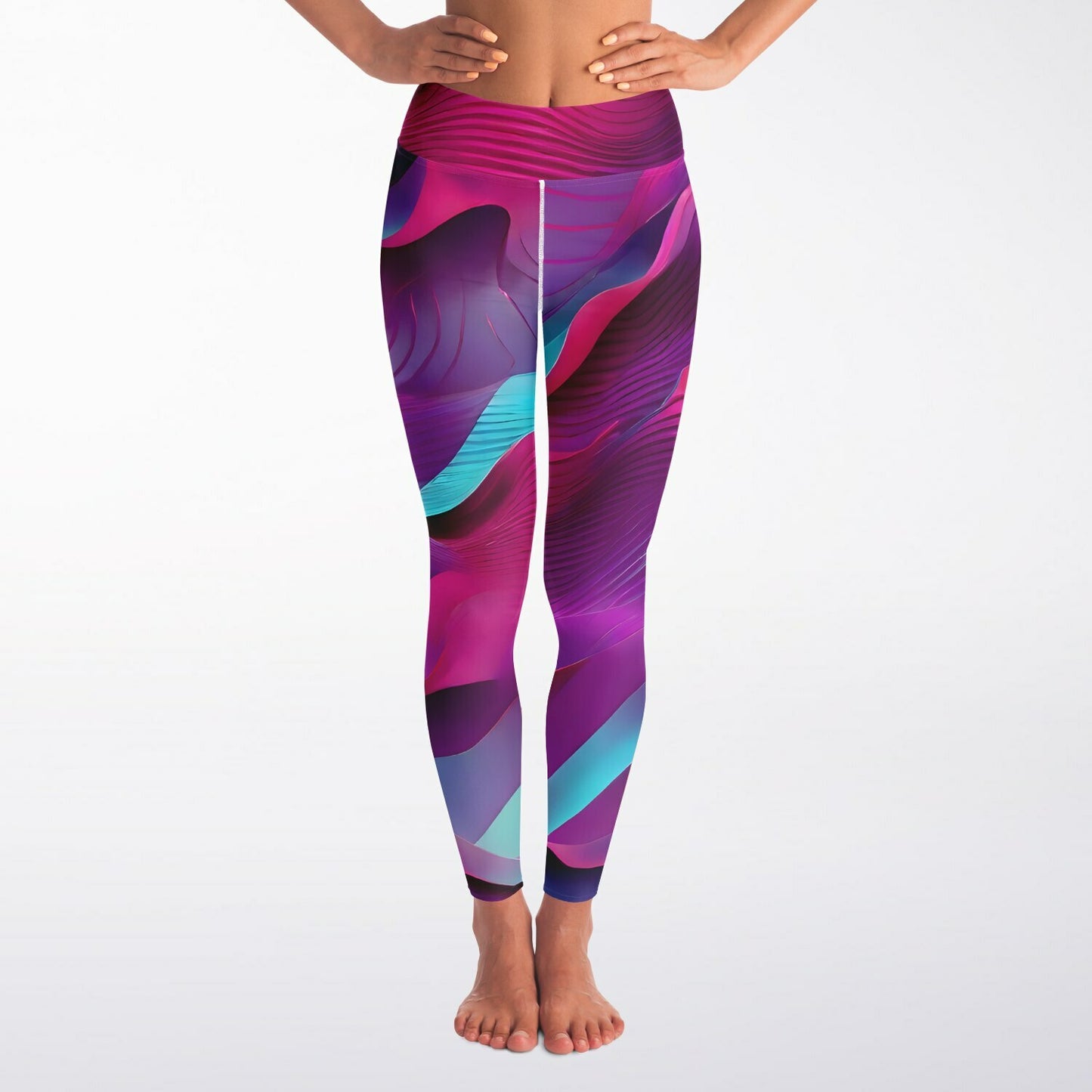 Pink Synth Yoga Leggings