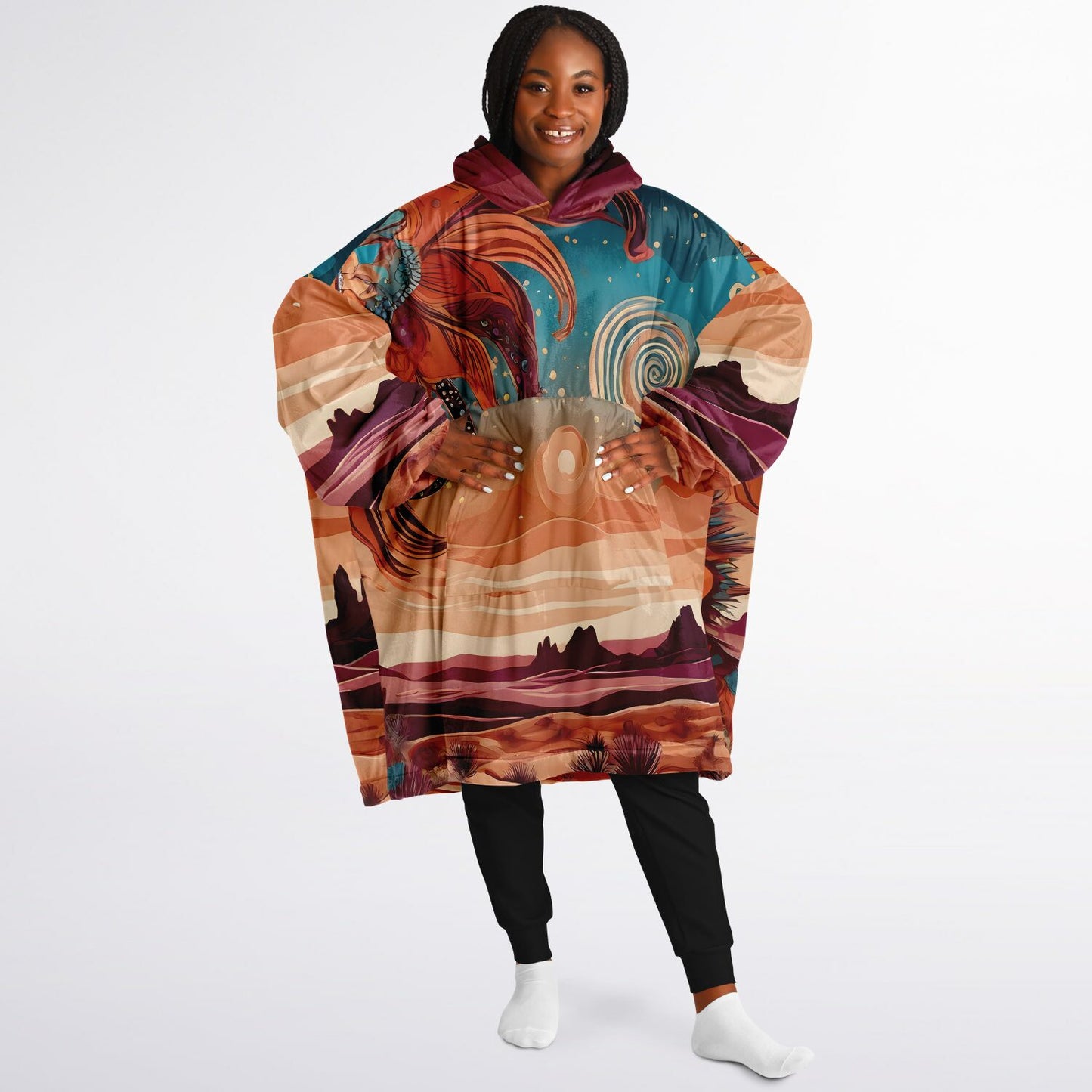 Boho Desert Snug Hoodie - Festival Fleece Wearable Blanket - Essentials Hoodie