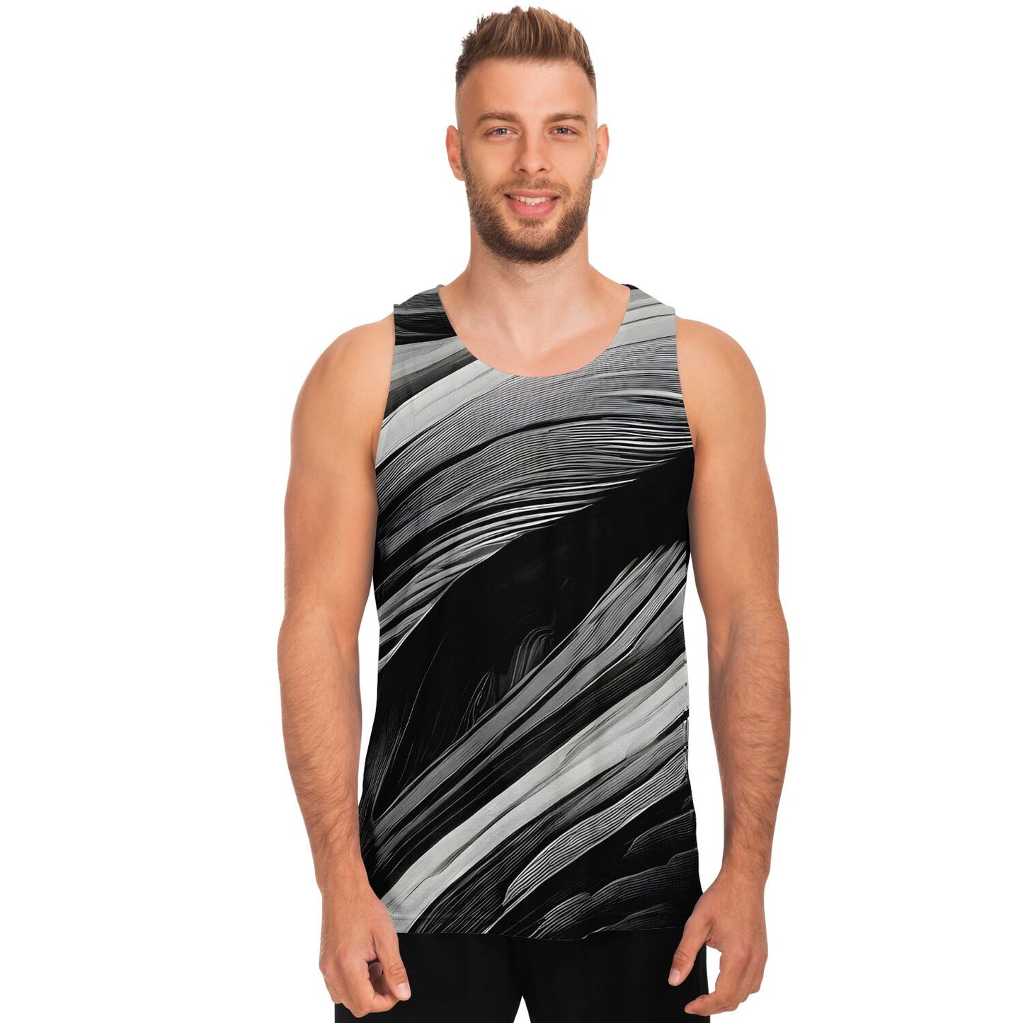 Black and White Swirls Unisex Tank Top