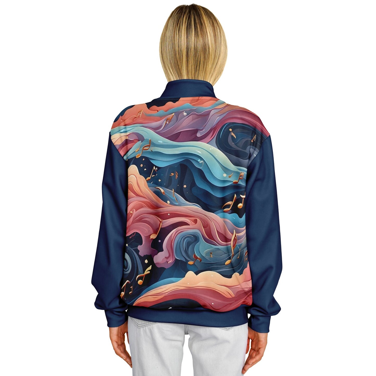 Musical Rainbow Baseball Jacket - Custom Bomber Jacket with Artistic Print