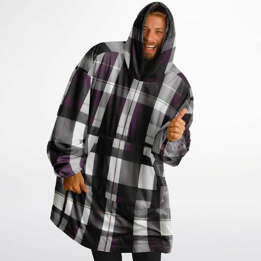 Purple Tartan Snug Hoodie - Fleece Hoodie - Essential Hoodie