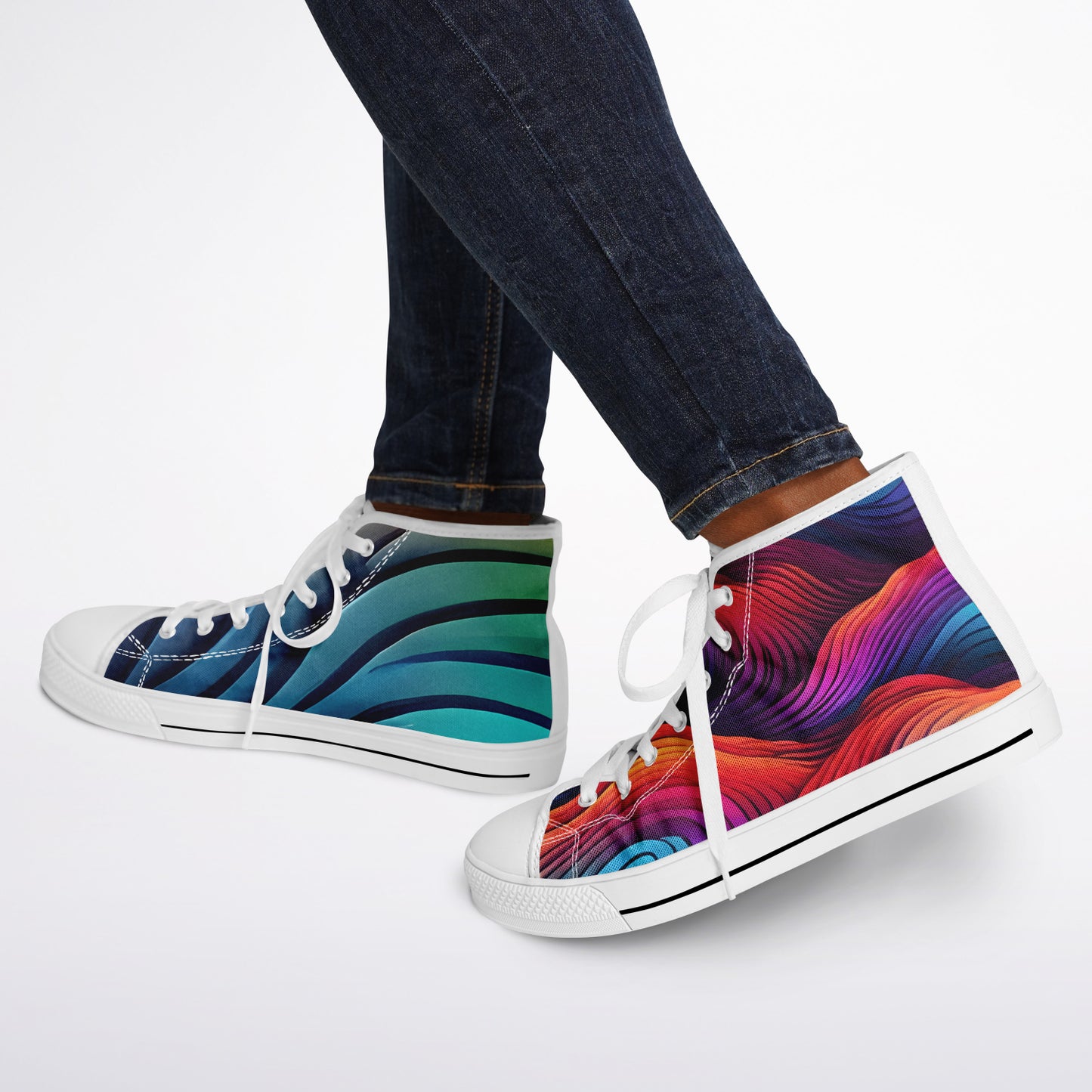 Neon Rainbow High Tops - Rave Shoes with A Bold Style and All-Day Comfort