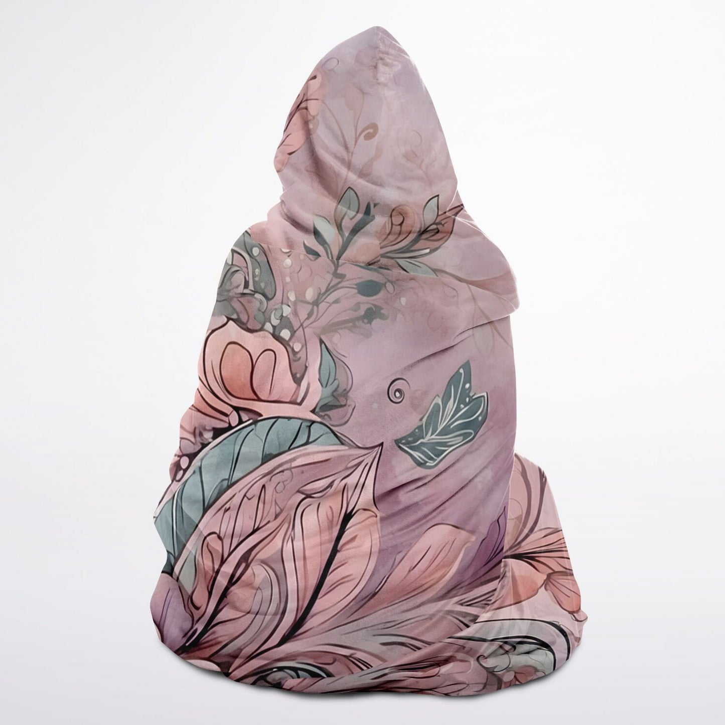 Lavender Festival Hooded Blanket - Fleece Blanket with Boho Floral Print