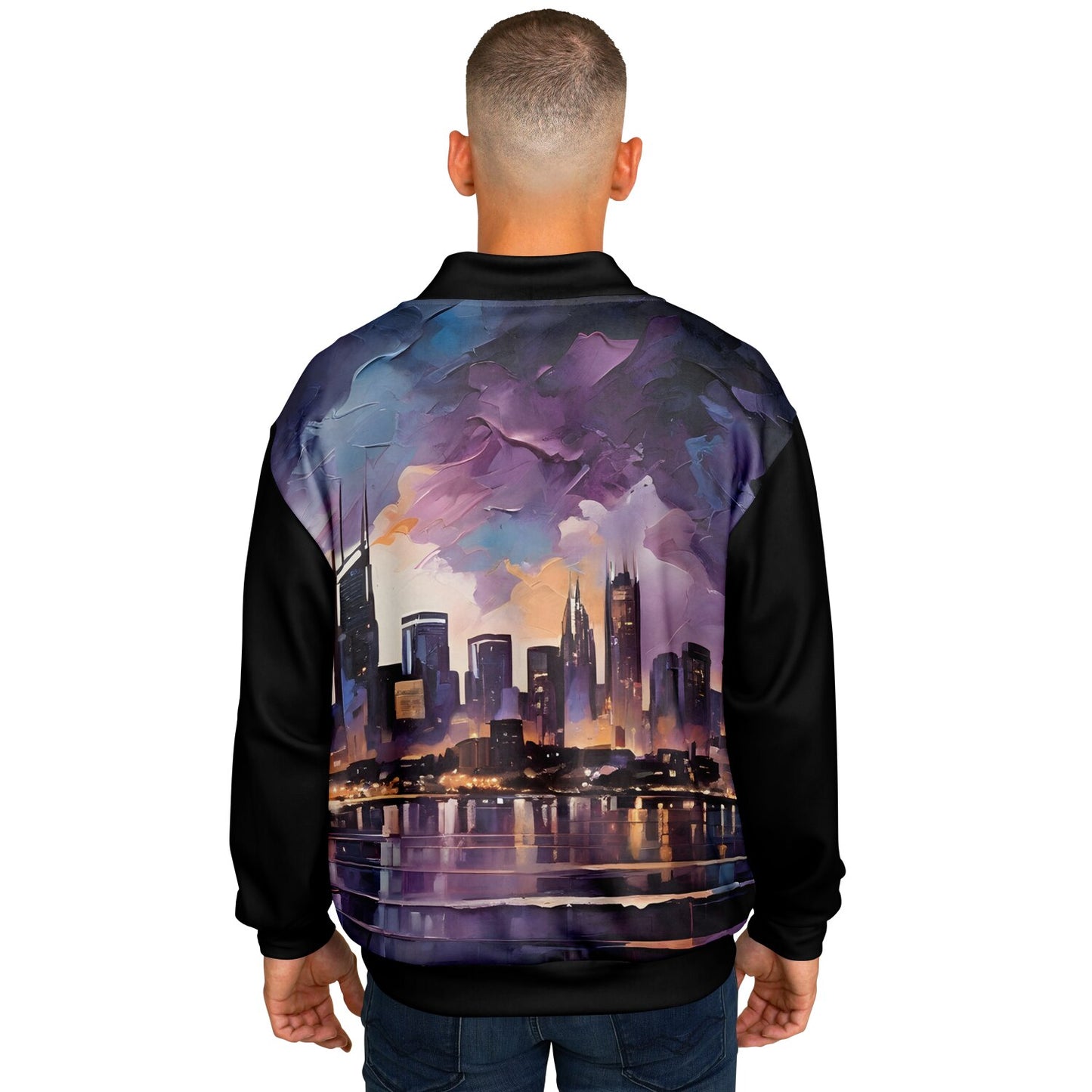 Artistic Bomber Jacket - Rave Wear with Nightlife Design