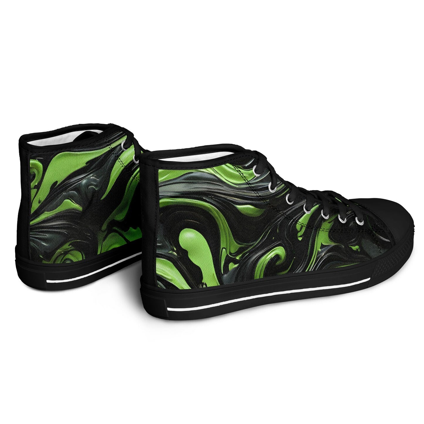Green Swirls High Tops - Rave Shoes with A Bold Style and All-Day Comfort