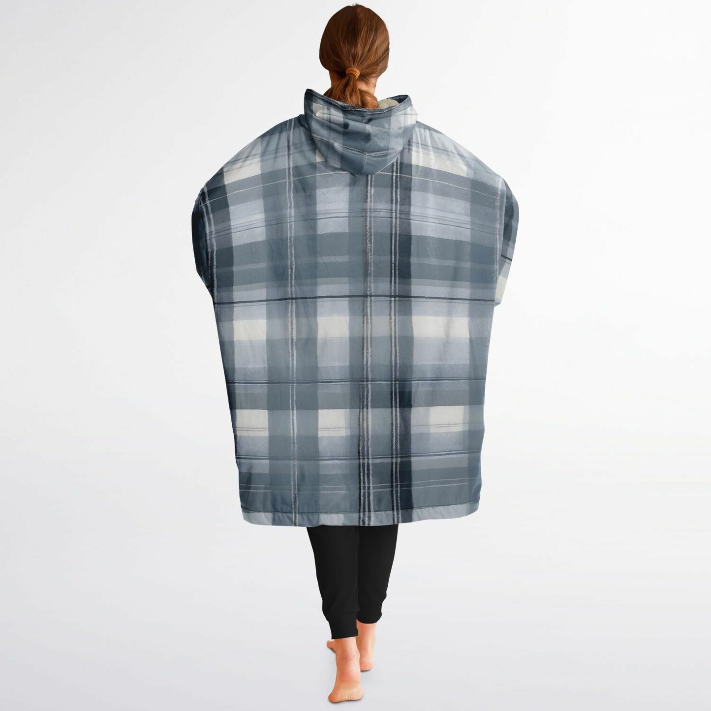 Blue Tartan Snug Hoodie - Fleece Hoodie - Essentials Hoodie