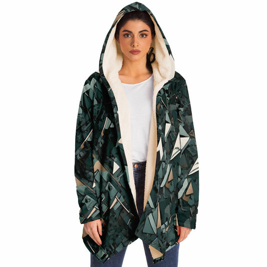 Modern Camo Hooded Cloak - Durable Fleece Cloak with Abstract Camo Pattern