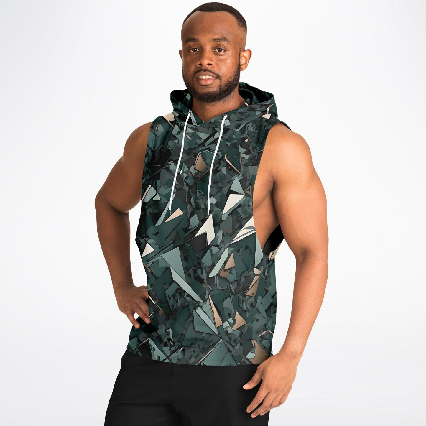 Abstract Camo Drop Armhole Hoodie