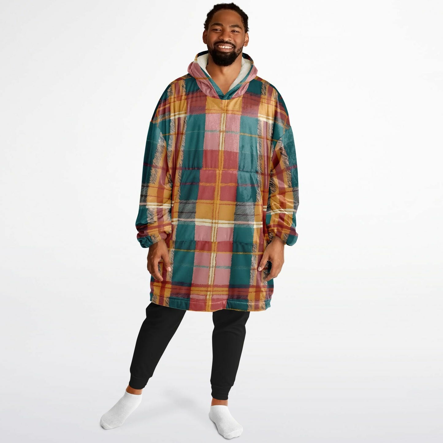 Tropical Tartan Snug Hoodie - Fleece Hoodie - Essentials Hoodie