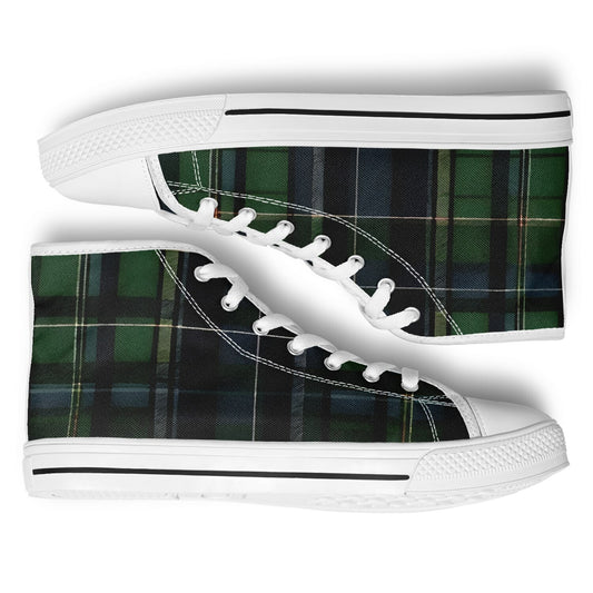 Green Tartan High Tops - Festival Sneakers