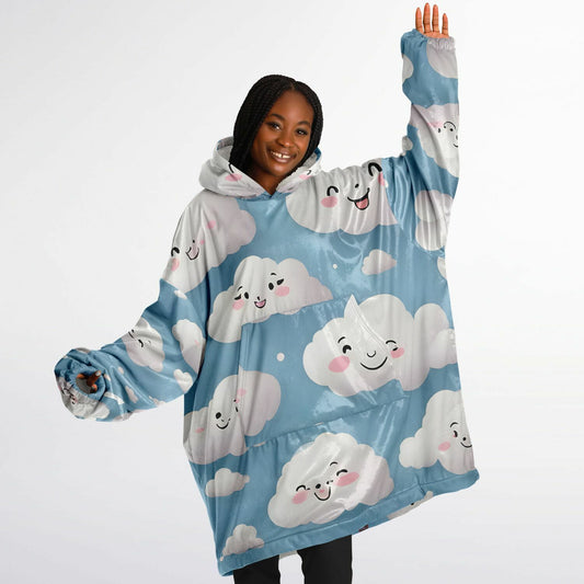 Happy Clouds Snug Hoodie - Fleece Hoodie - Essentials Hoodie