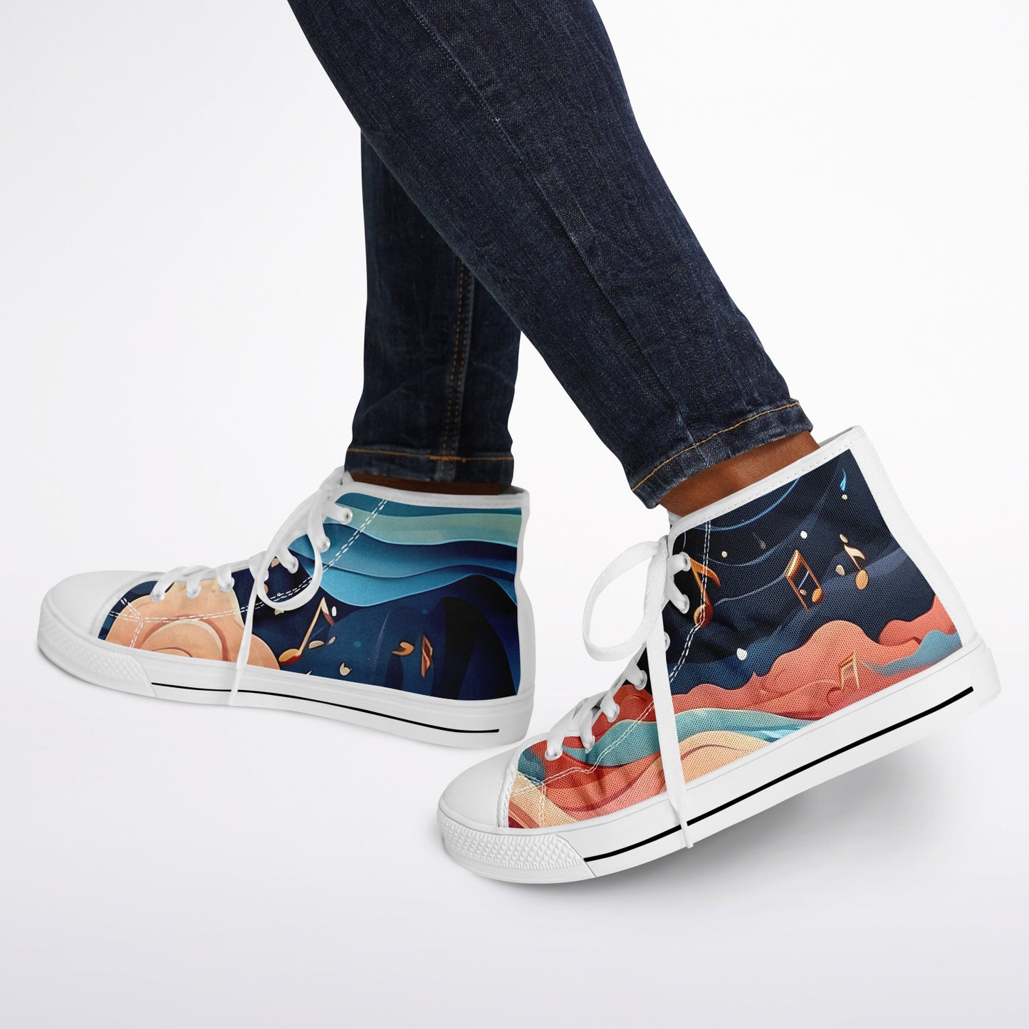Musical Rainbow High Tops - Rave Shoes with A Bold Style and All-Day Comfort