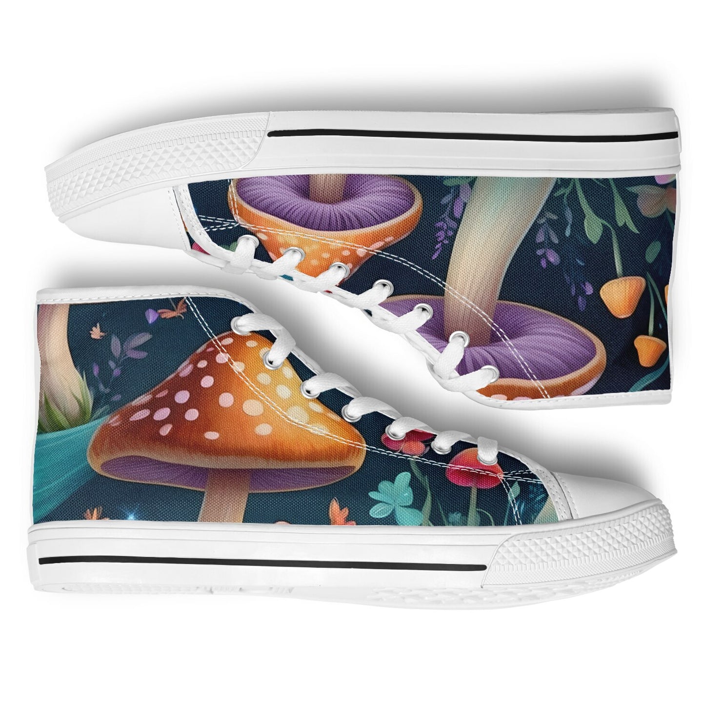 Magical Mushrooms High Tops - Rave Shoes with A Bold Style and All-Day Comfort