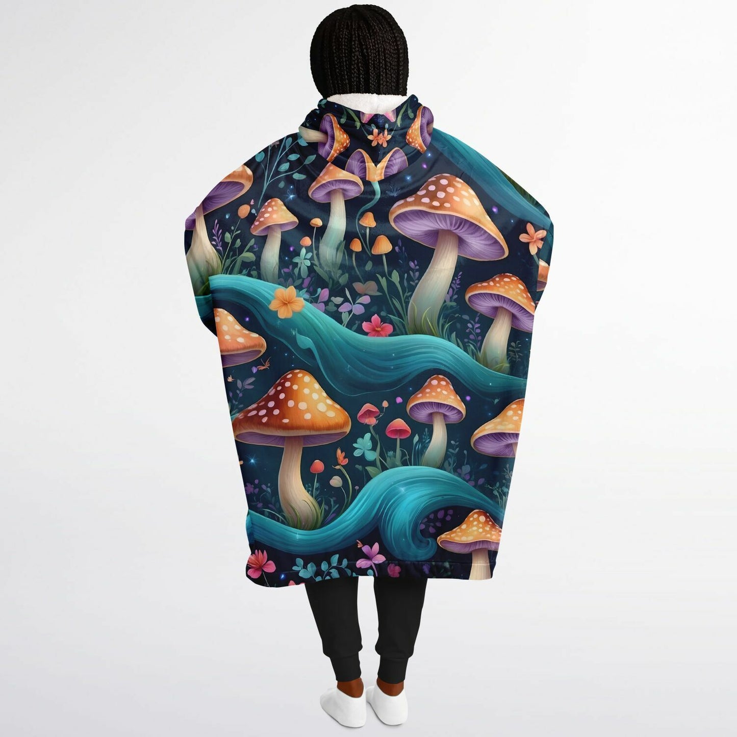 Magical Shrooms Snug Hoodie - Festival Fleece Wearable Blanket - Essentials Hoodie