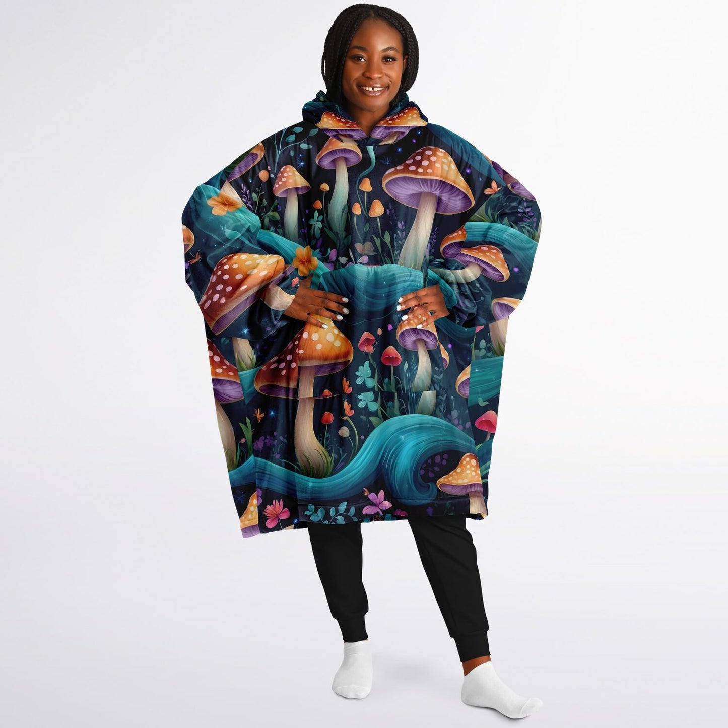 Magical Shrooms Snug Hoodie - Festival Fleece Wearable Blanket - Essentials Hoodie