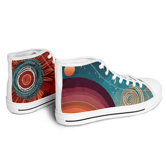 Boho Desert High Tops - Rave Shoes with Festival Desert Print and Bright Colours