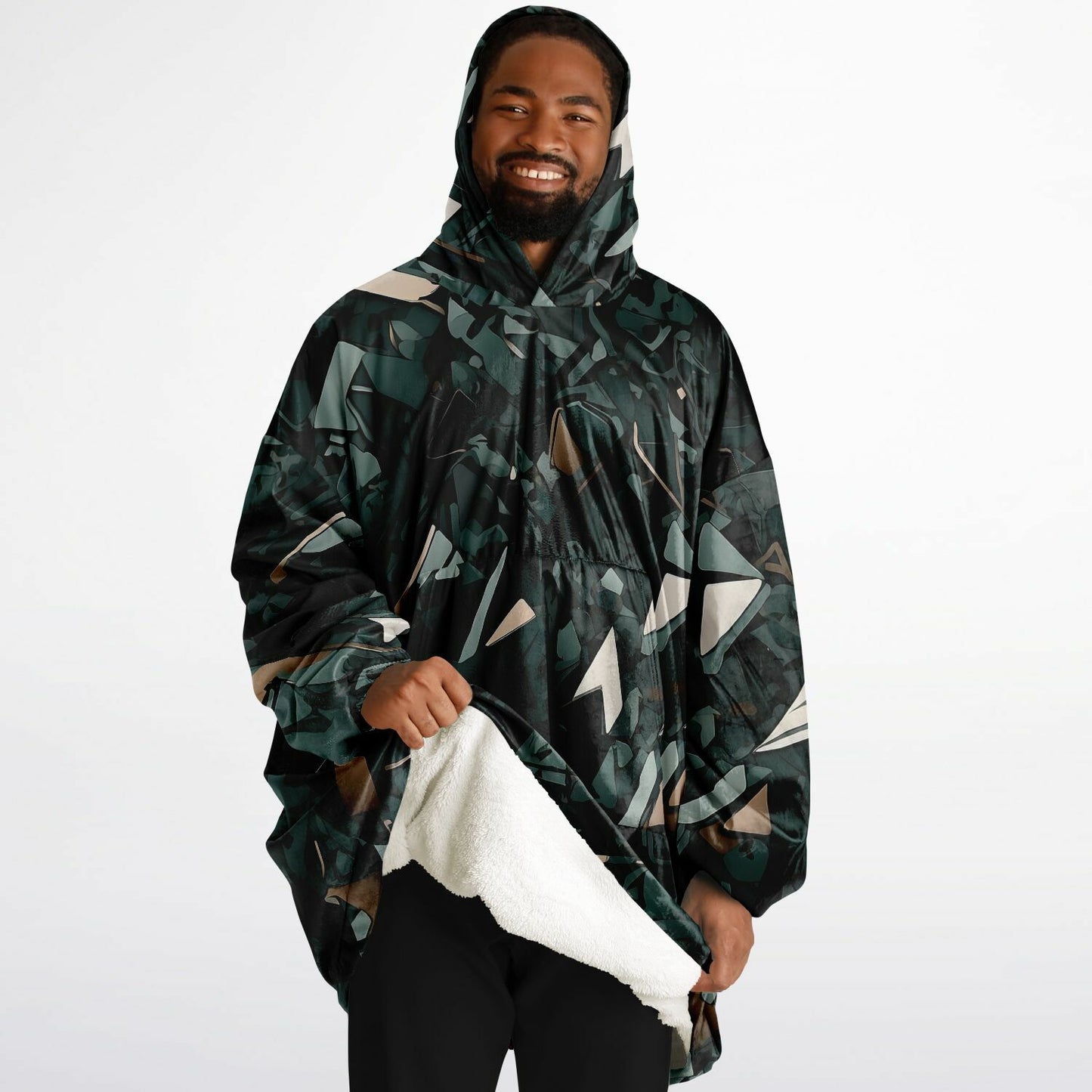 Abstract Camo Snug Hoodie - Festival Fleece Wearable Blanket - Essentials Hoodie