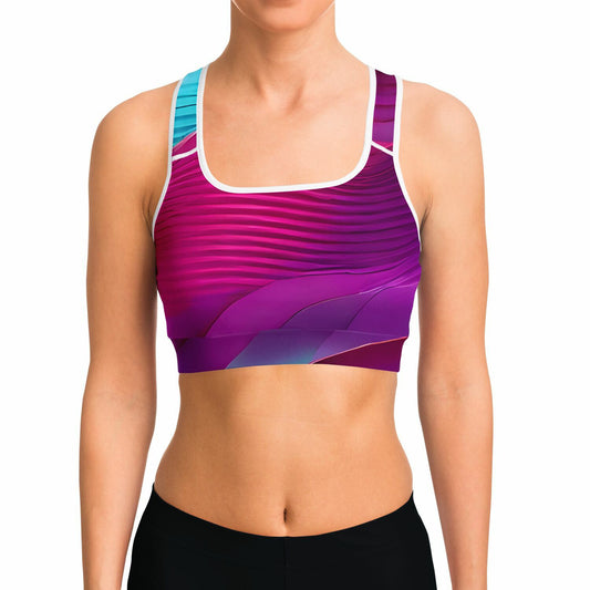 Pink Synth Sports Bra