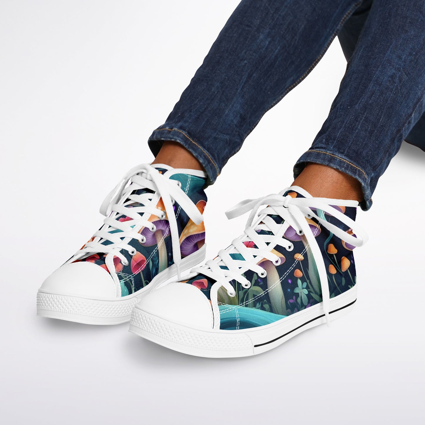 Magical Mushrooms High Tops - Rave Shoes with A Bold Style and All-Day Comfort