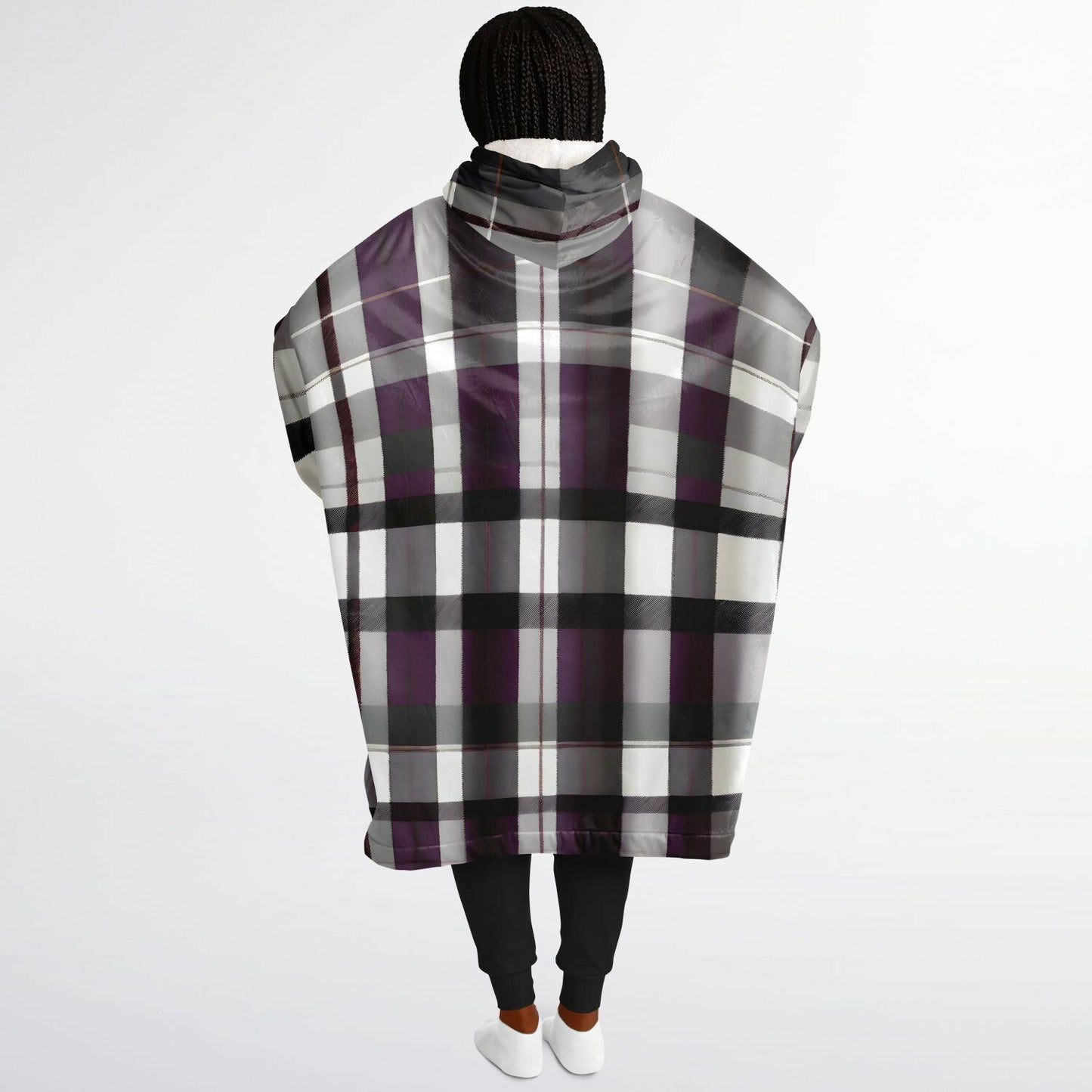 Purple Tartan Snug Hoodie - Fleece Hoodie - Essential Hoodie
