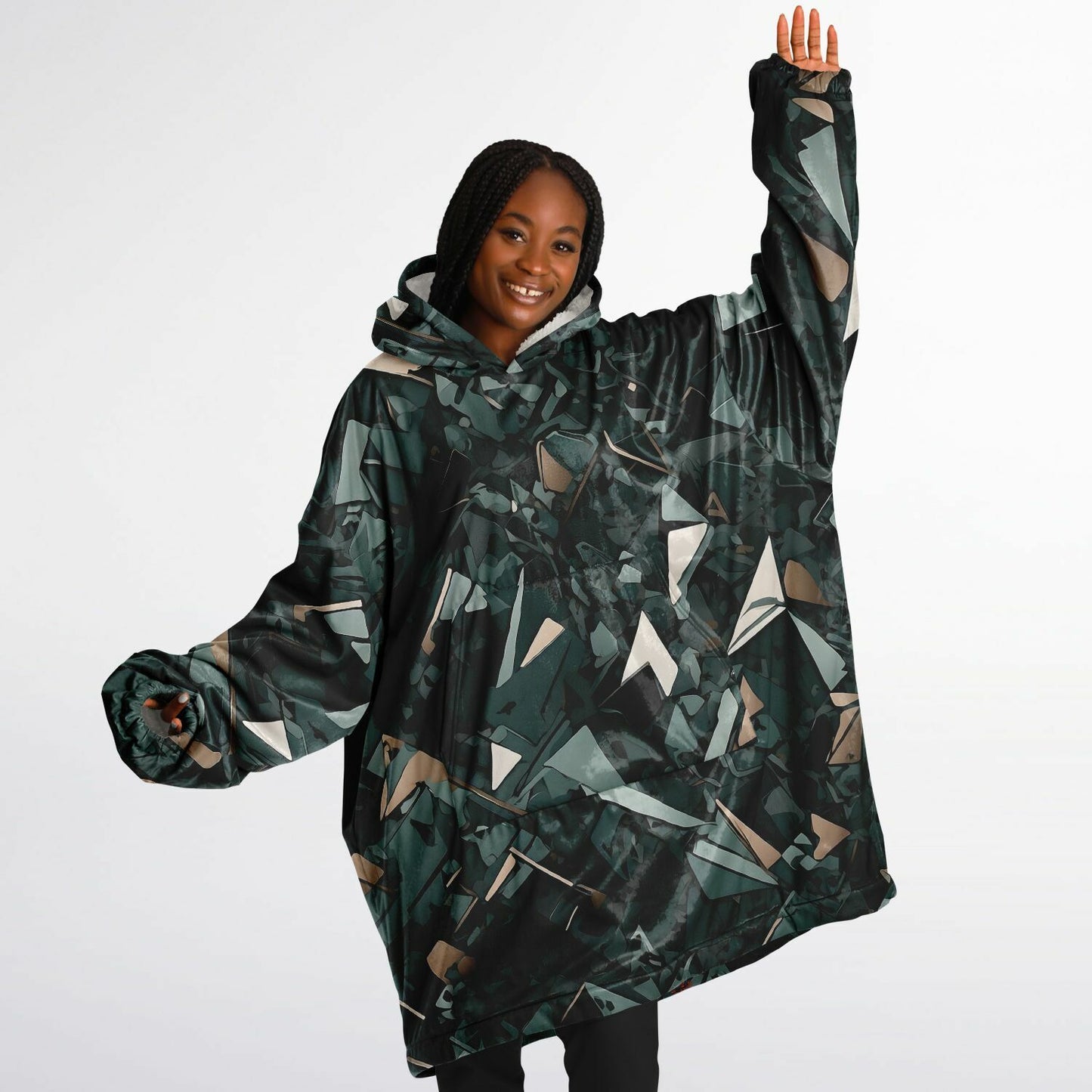 Abstract Camo Snug Hoodie - Festival Fleece Wearable Blanket - Essentials Hoodie
