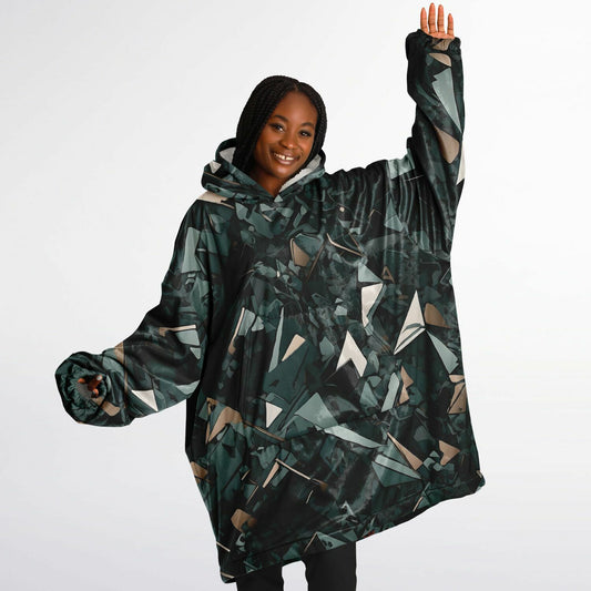 Abstract Camo Snug Hoodie - Festival Fleece Wearable Blanket - Essentials Hoodie