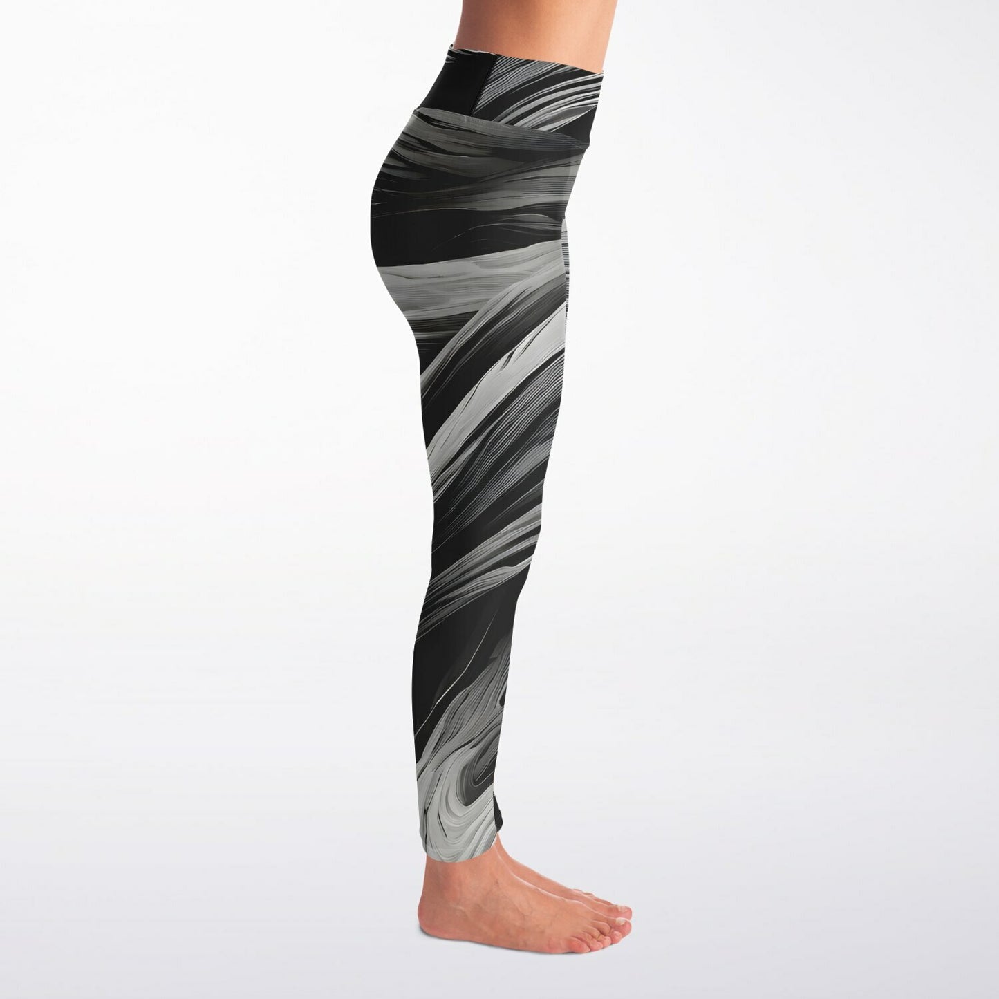Black & White Swirl Yoga Leggings