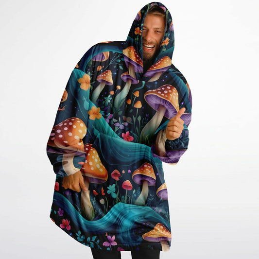 Magical Shrooms Snug Hoodie - Festival Fleece Wearable Blanket - Essentials Hoodie