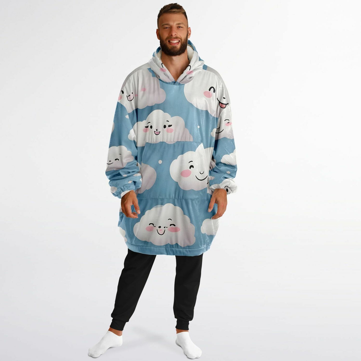 Happy Clouds Snug Hoodie - Fleece Hoodie - Essentials Hoodie