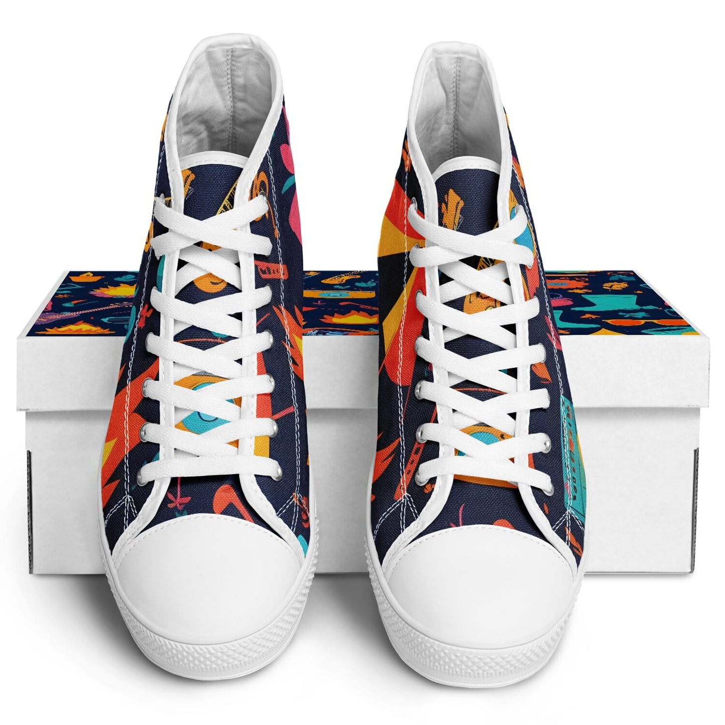 Festival Pattern High Tops - Rave Shoes with A Bold Style and All-Day Comfort