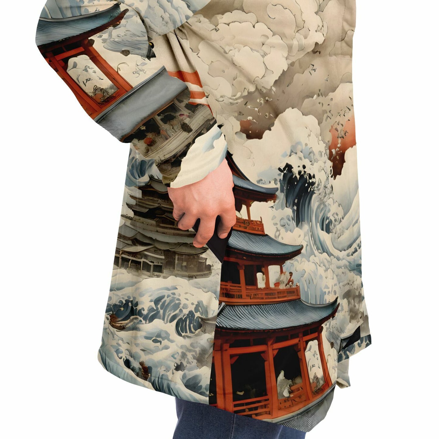 Mothra Hooded Cloak - Sherpa Fleece Fantasy Art with Anime Aesthetic